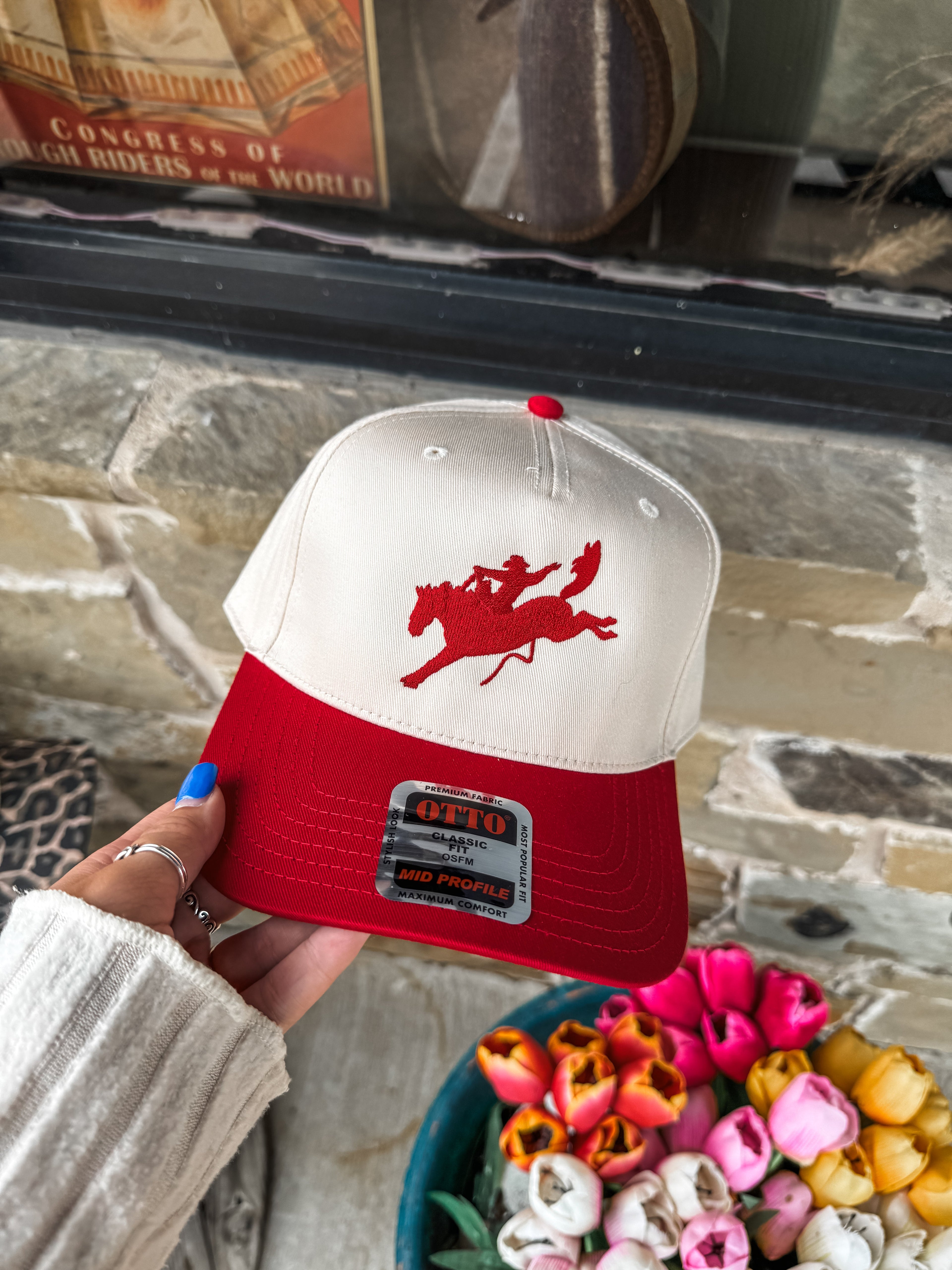 Red Buckin Bronc Cap