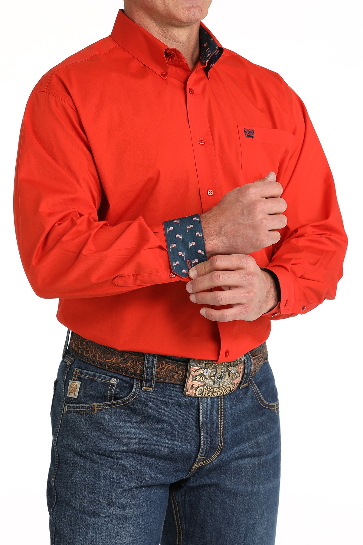 Cinch Solid Orange Shirt (0805)