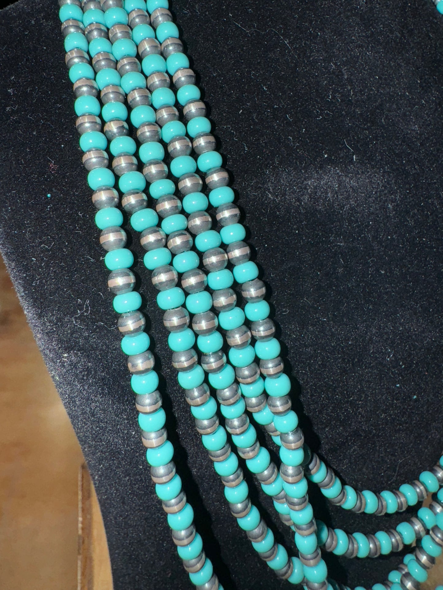 Turquoise & Sterling Navajo Pearls