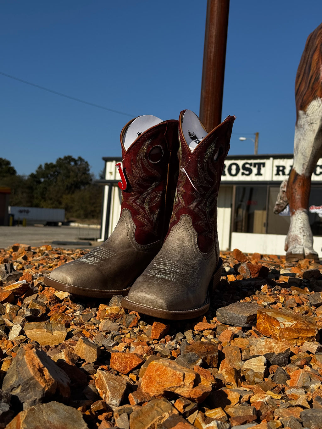 Justin Pickett Grey Goat Boots (UN7151)