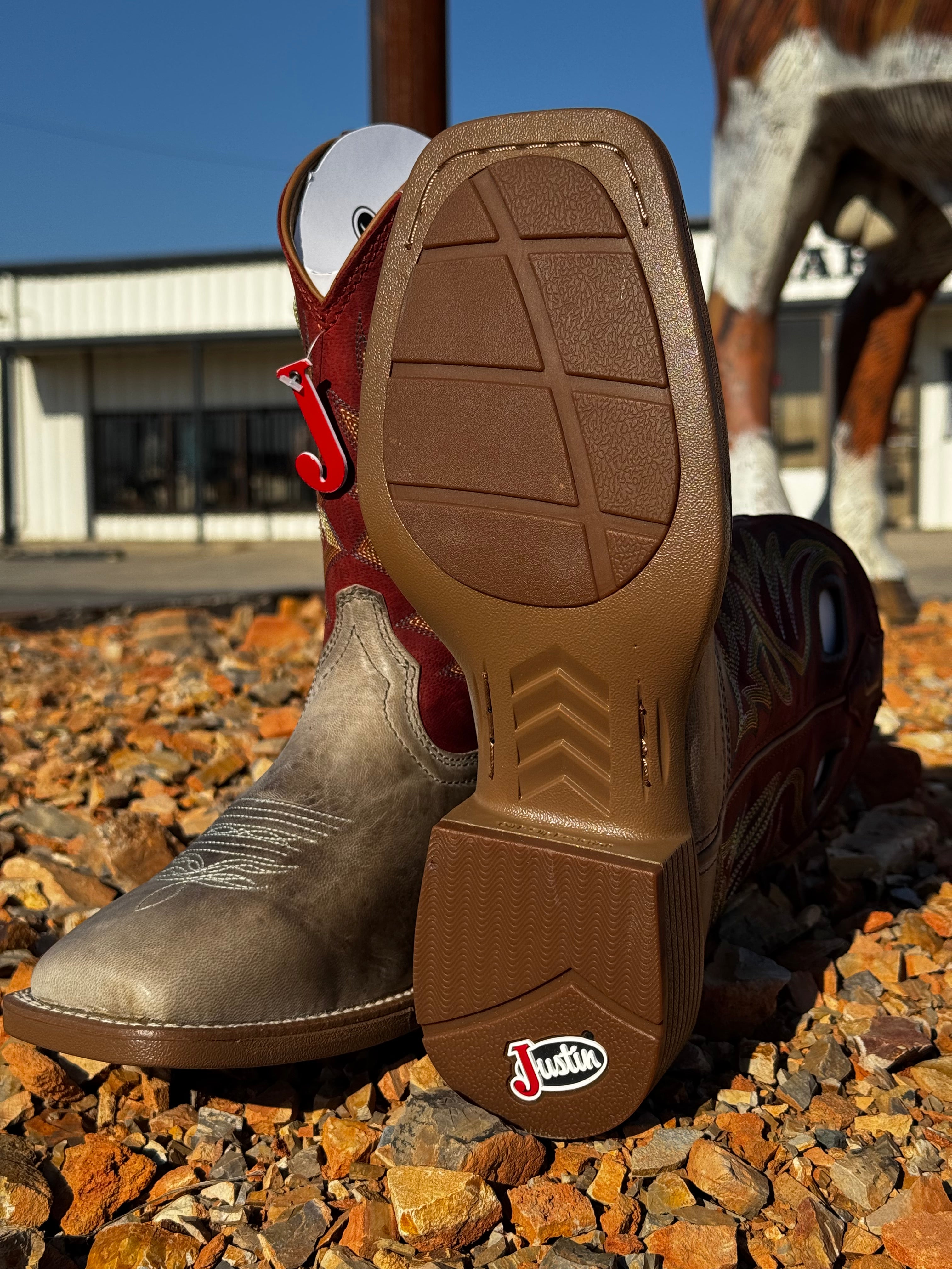 Justin Pickett Grey Goat Boots (UN7151)