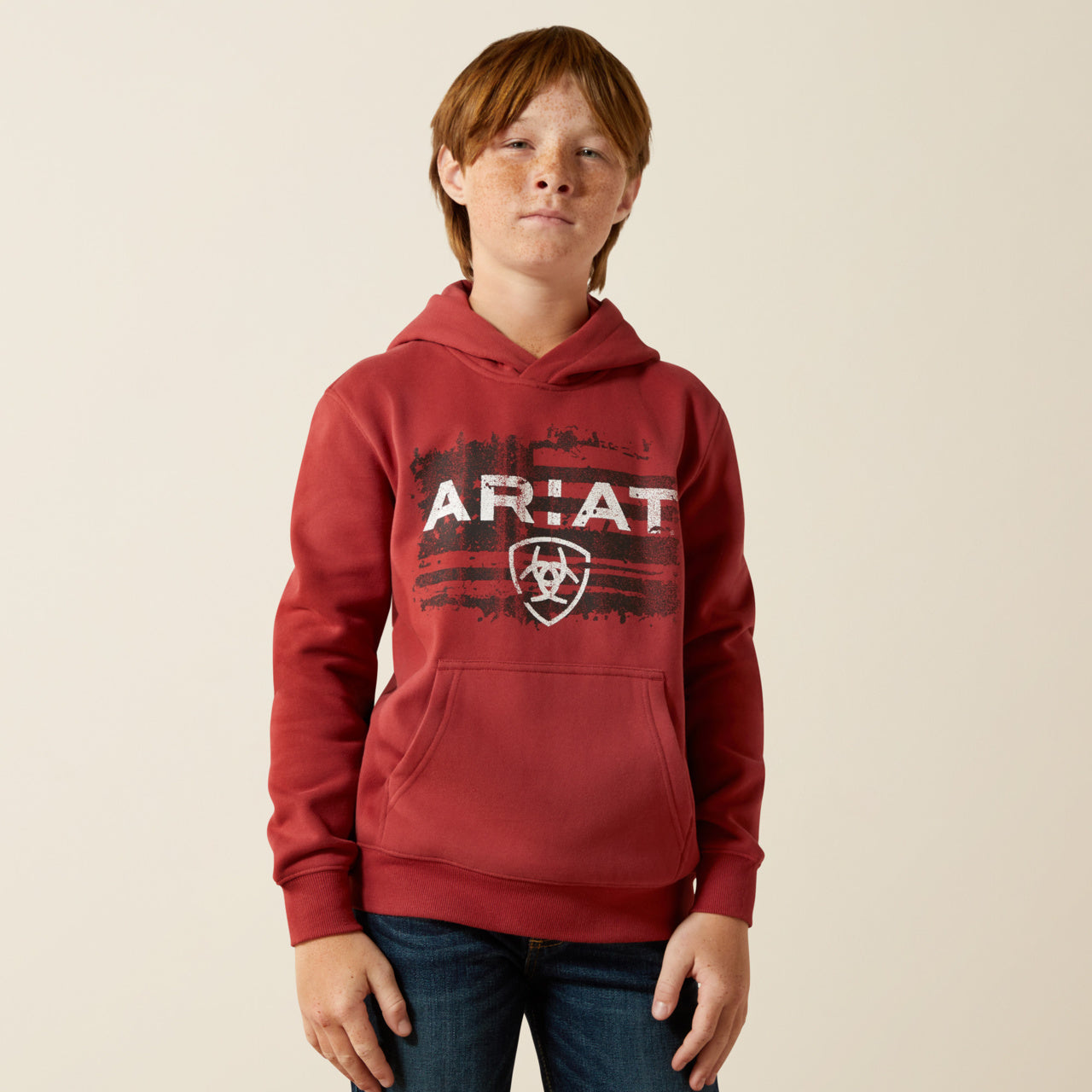 Ariat Boys Red Logo Hoodie (2462)