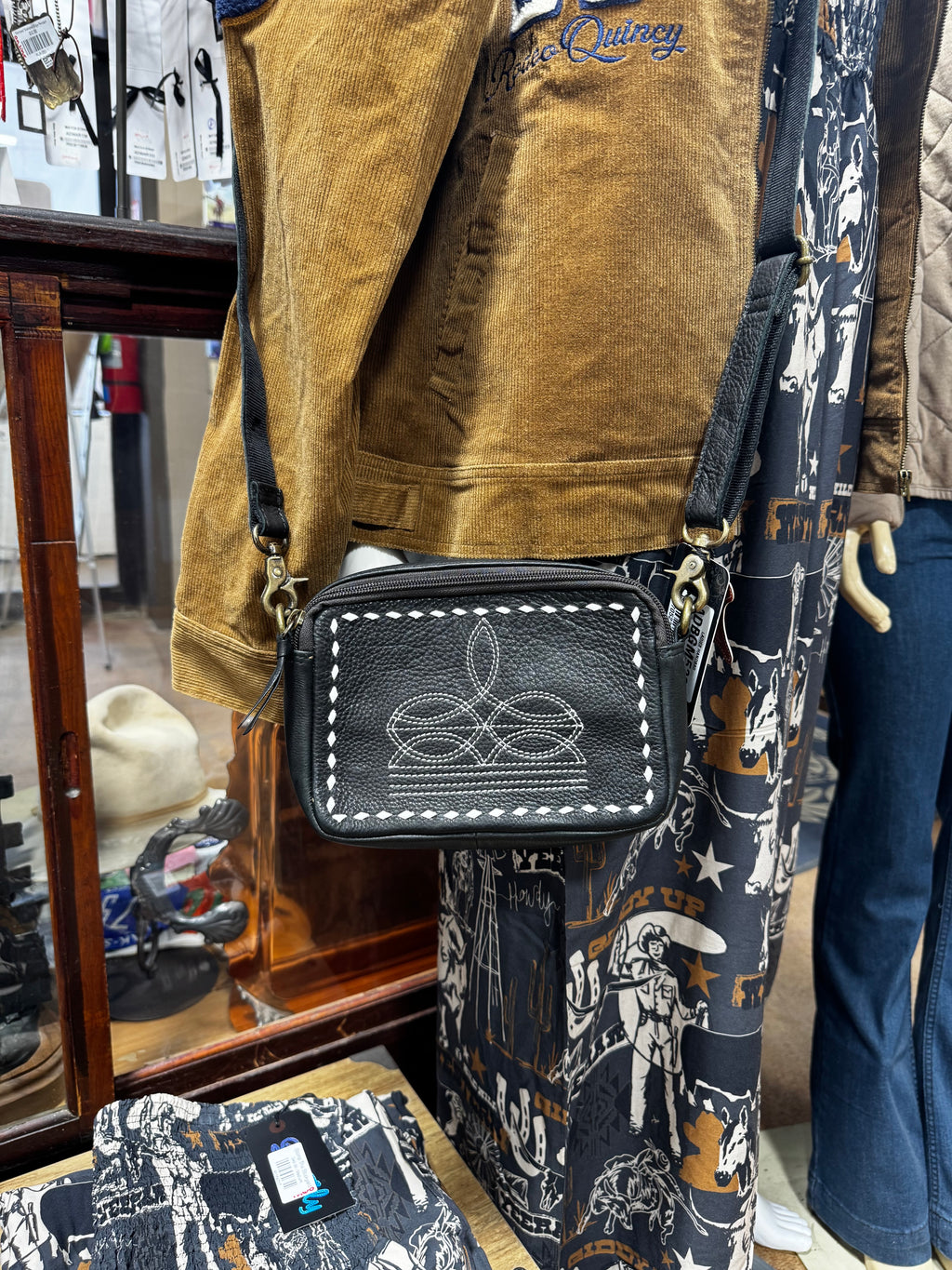 Black Boot Stitch Purse