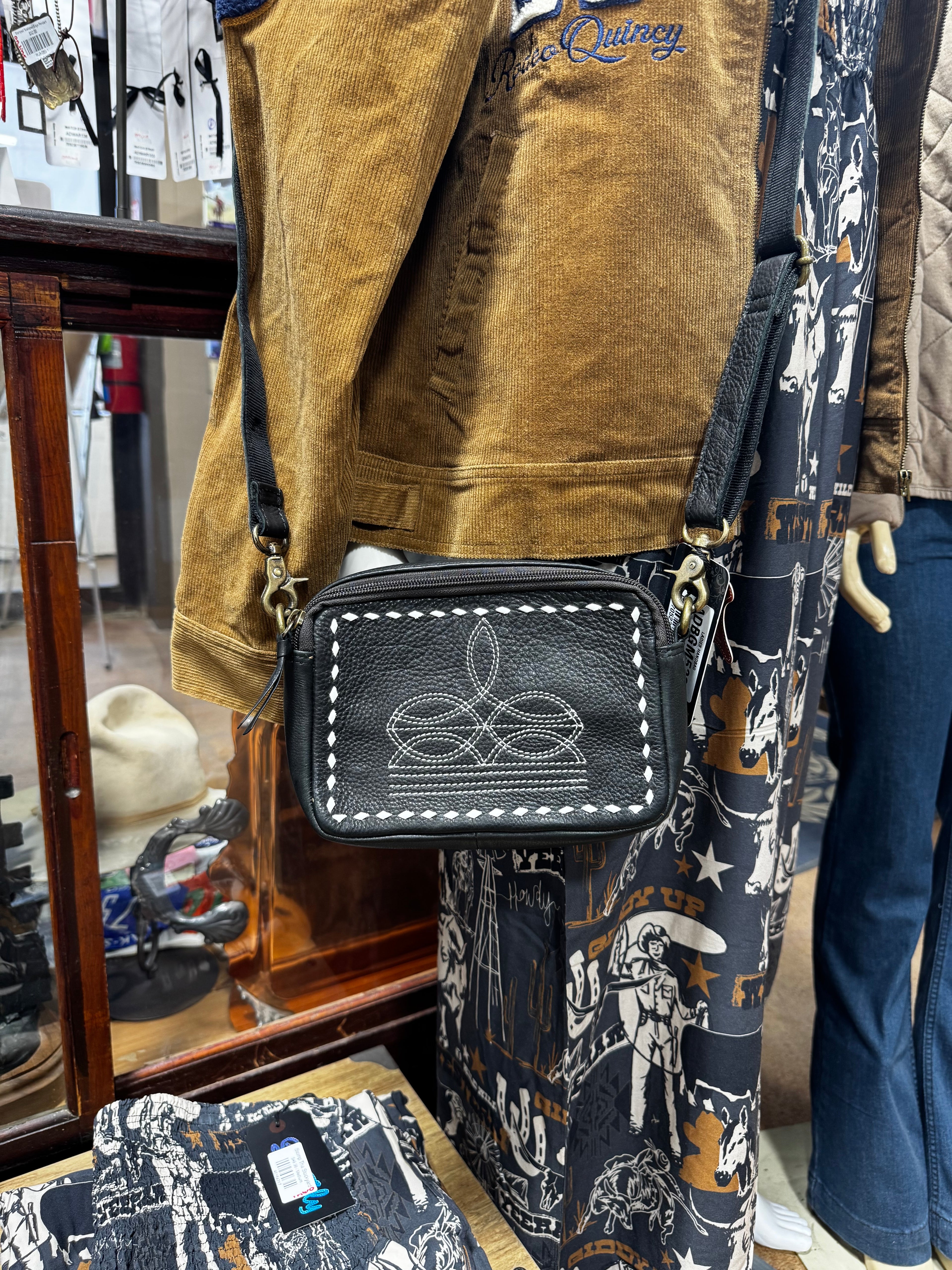 Black Boot Stitch Purse