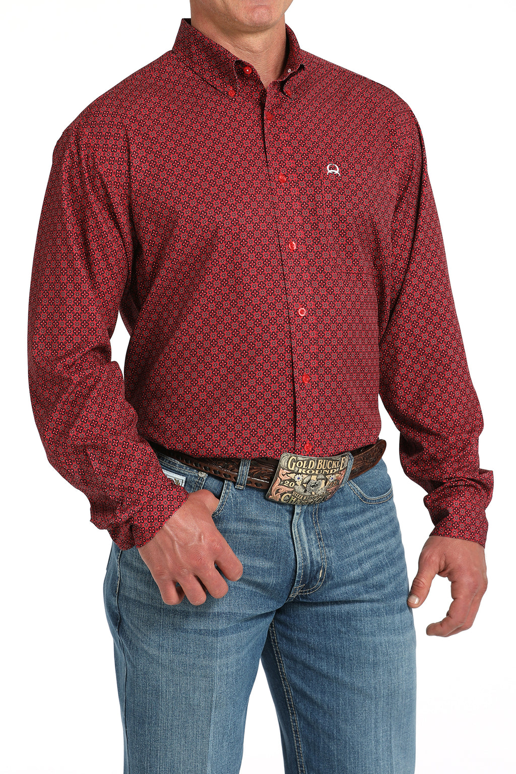 Red Arenaflex LS Button Up