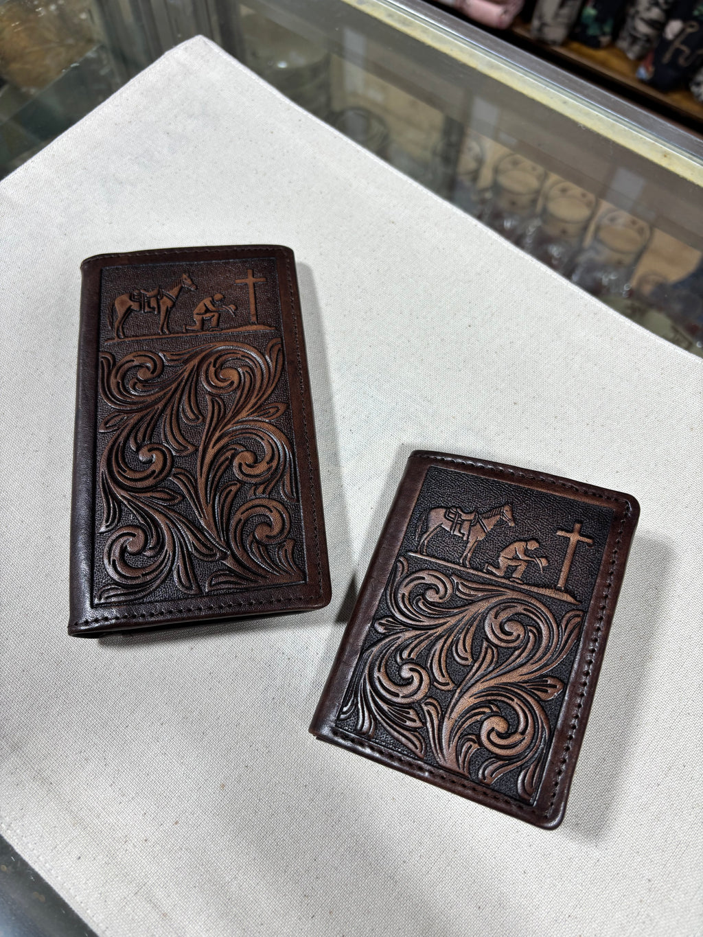 Challenger Praying Cowboy Leather Wallets