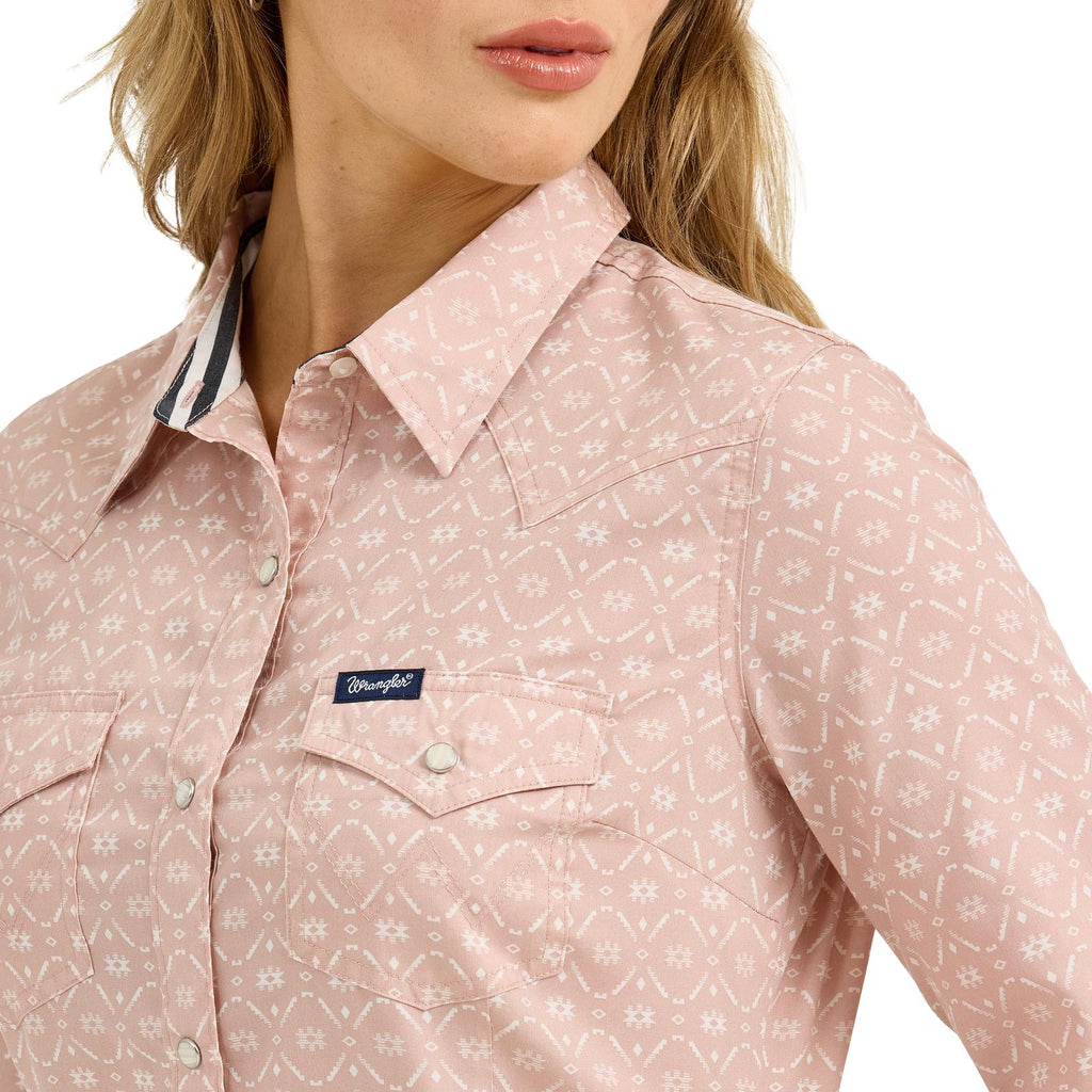 Wrangler Women’s Pink LS Shirt (7230)