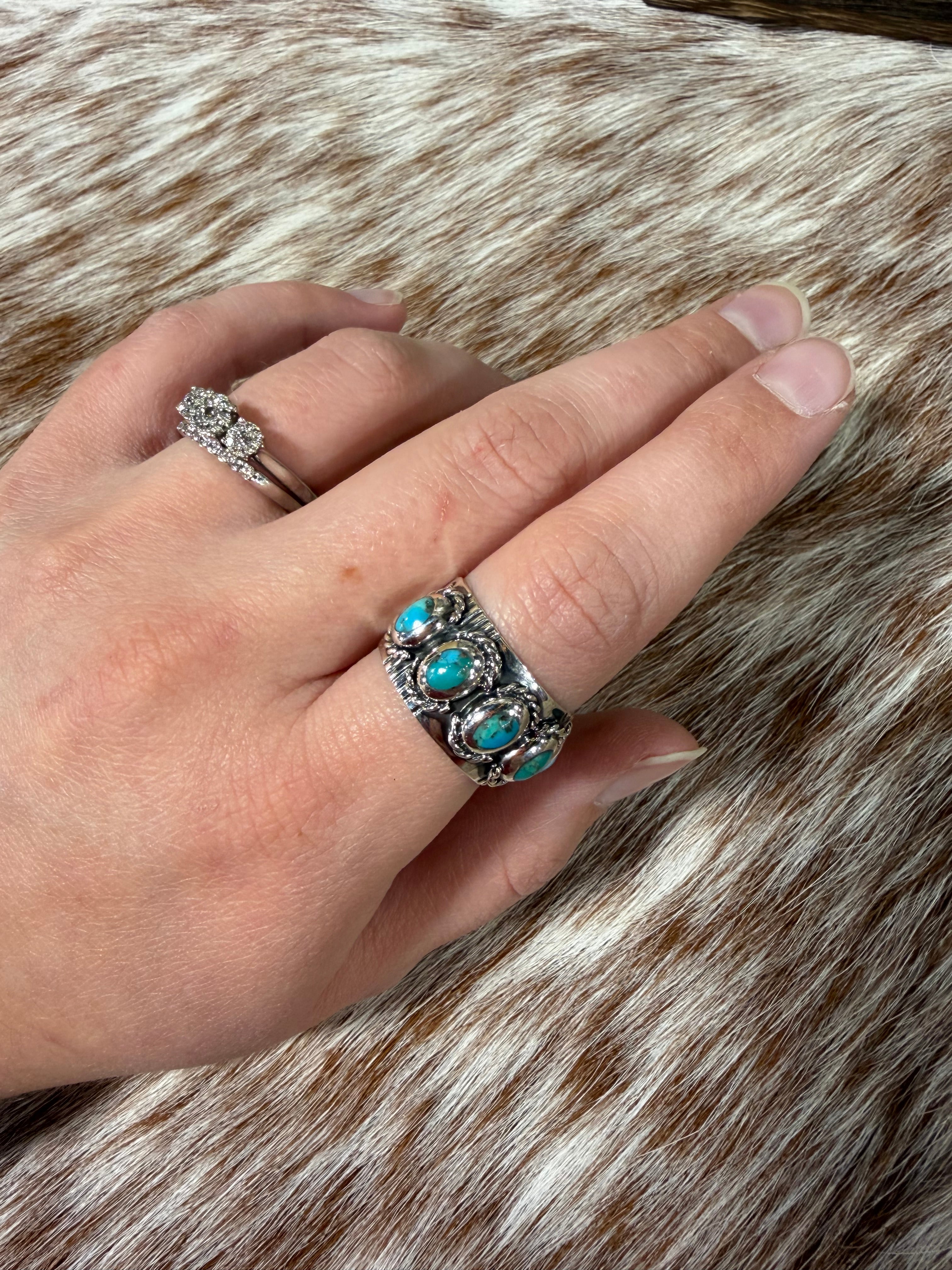Turquoise Triple Oval Stacker Ring