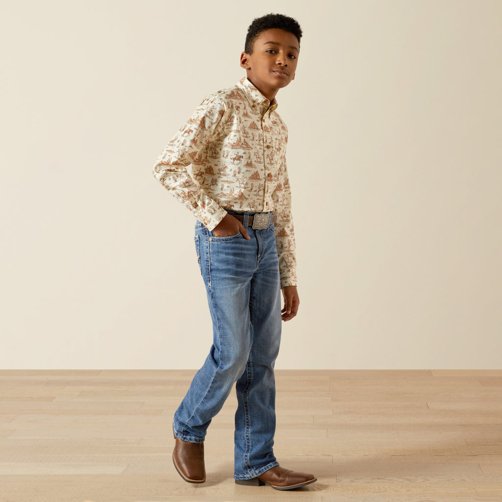 Boy’s Ariat Saint Cream LS Shirt (2392)