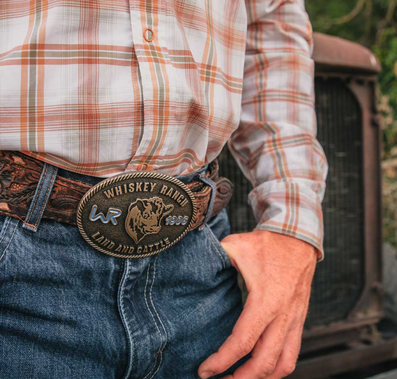 Land & Cattle Whiskey Ranch Buckle