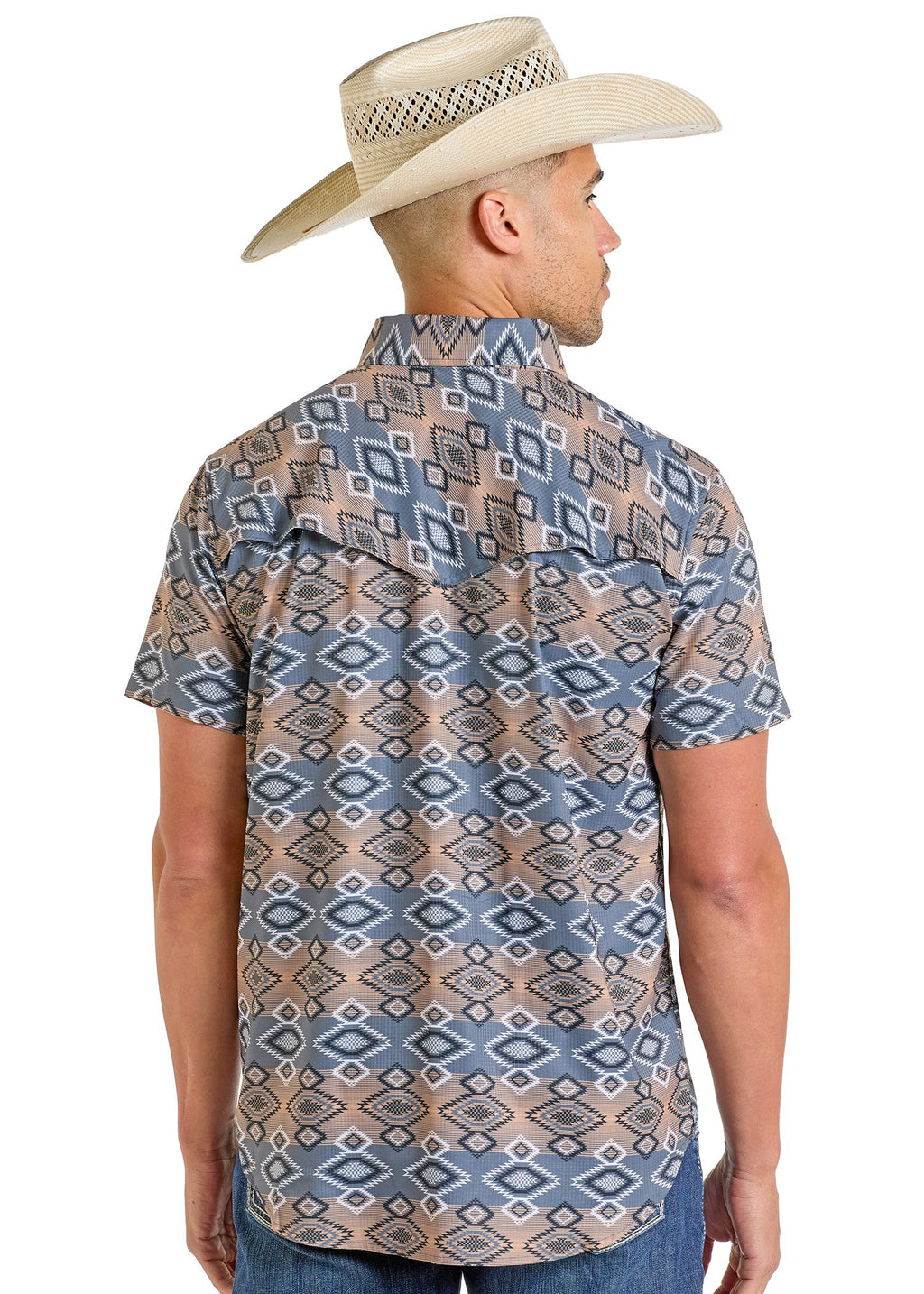Rock & Roll Brown Aztec Short Sleeve Shirt