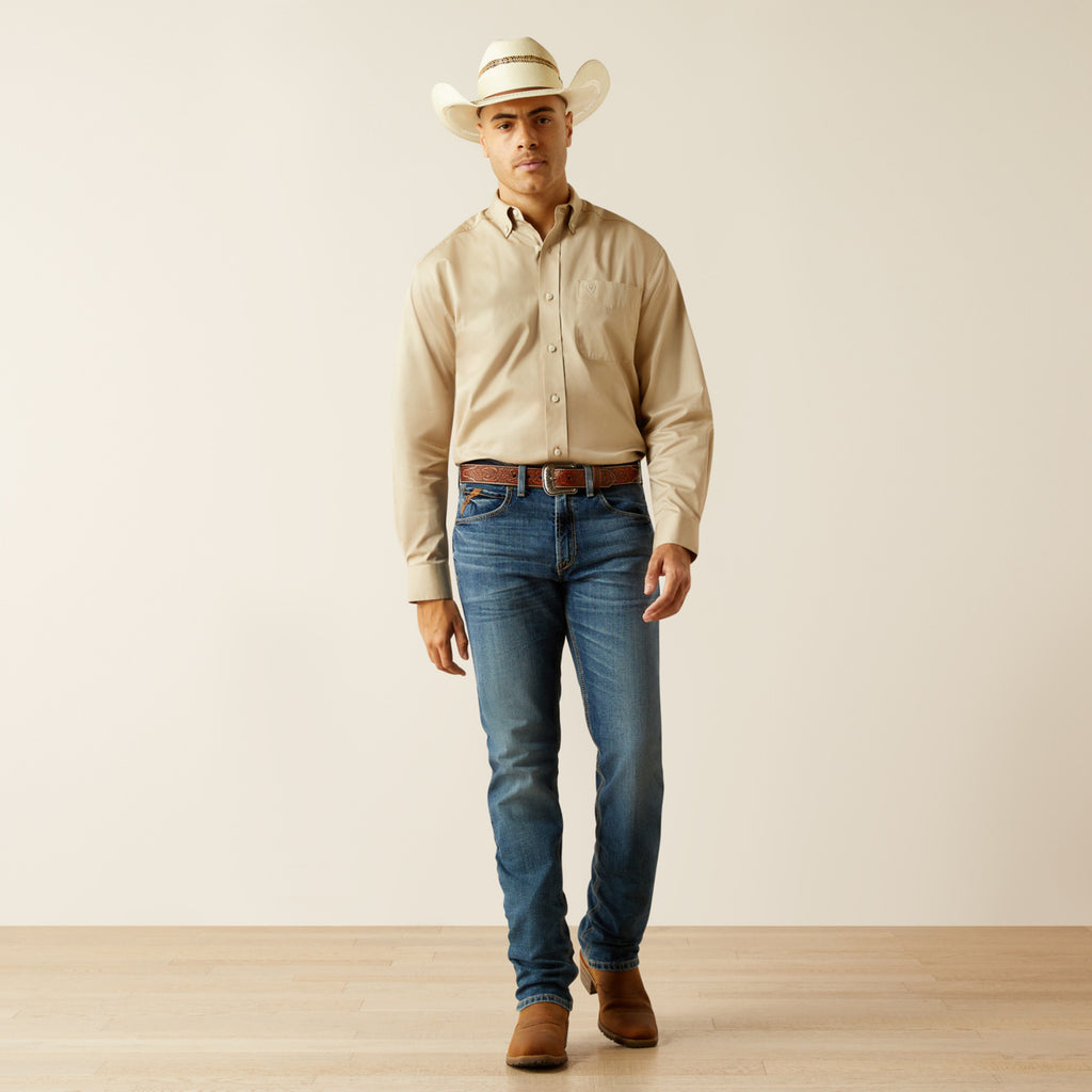 Men’s Solid Khaki Shirt (8558)
