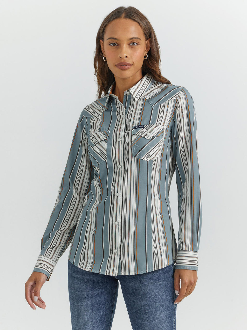 Wrangler® Western Dress Snap Shirt - Grey