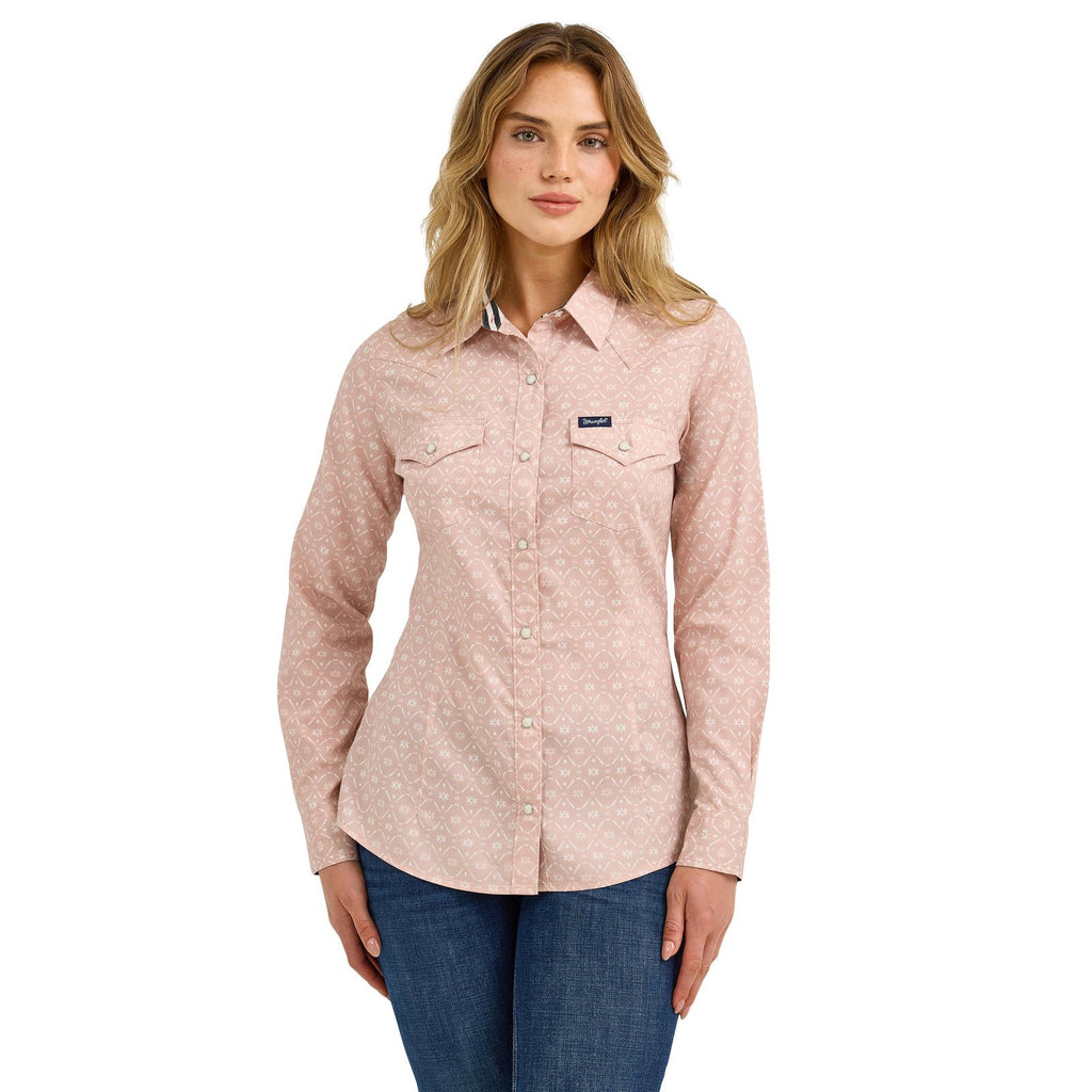 Wrangler Women’s Pink LS Shirt (7230)