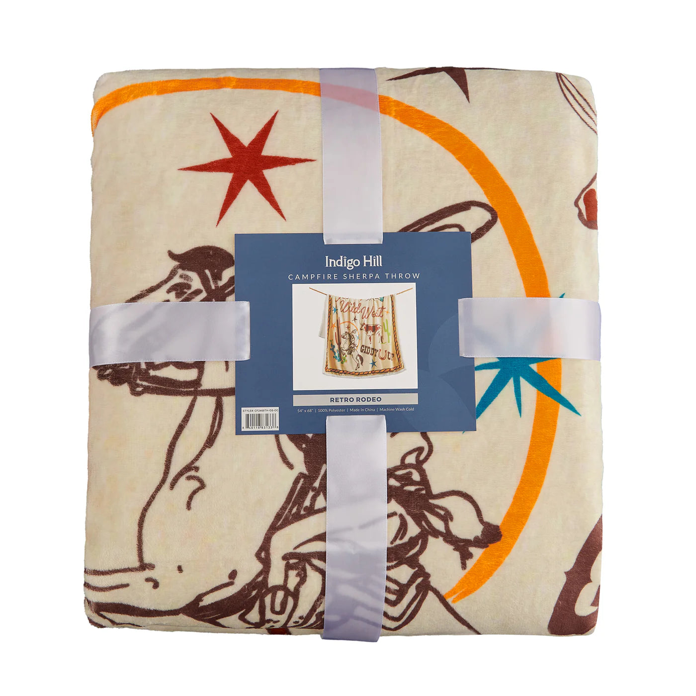 Retro Rodeo Campfire Sherpa Throw