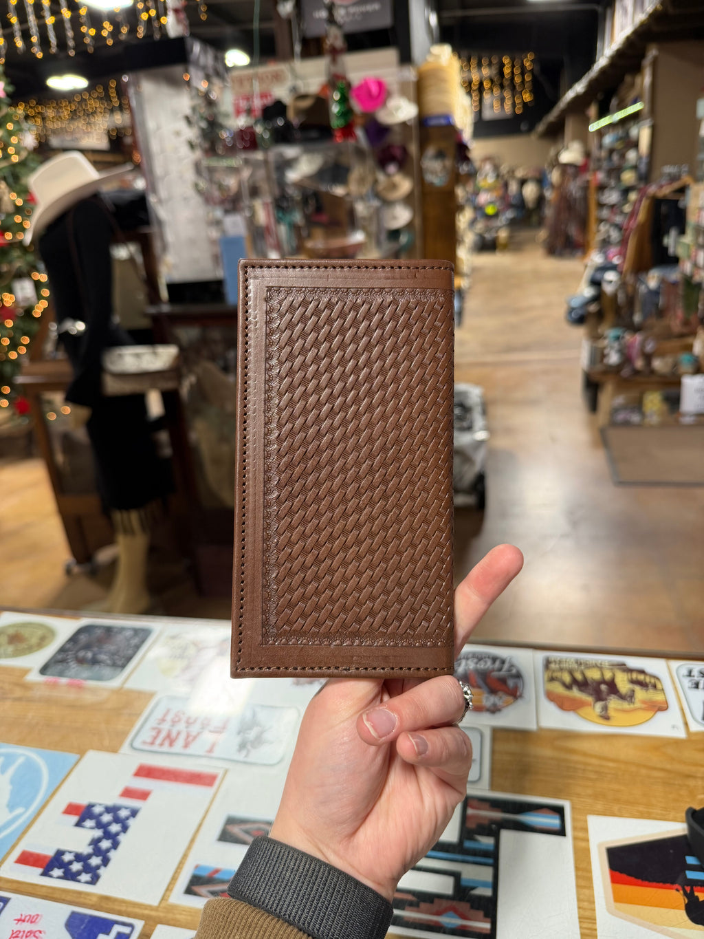 Chocolate Beaded Rodeo Wallet