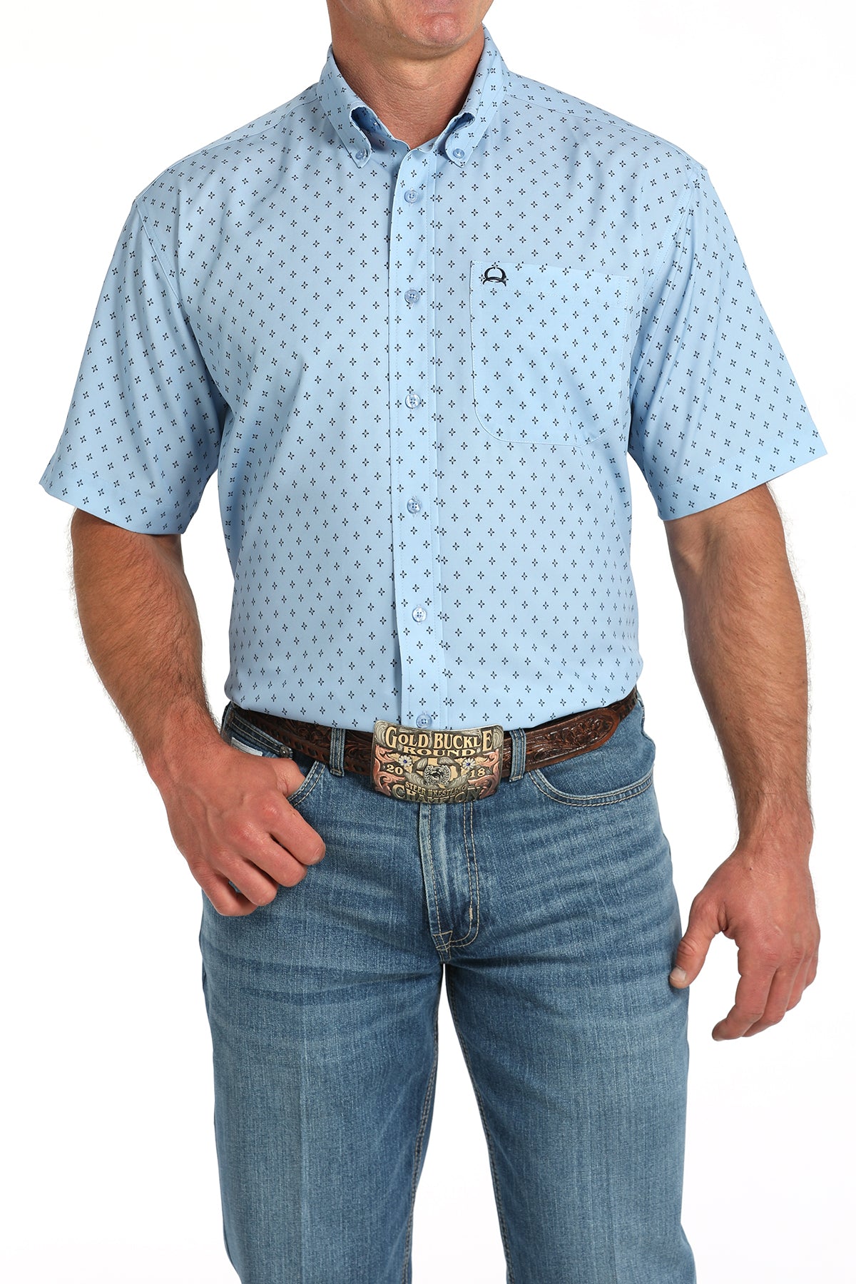 Men’s Cinch Sky Blue SS Shirt (4152)