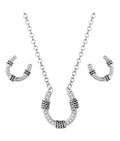 Roped Horseshoe Crystal Jewelry Set