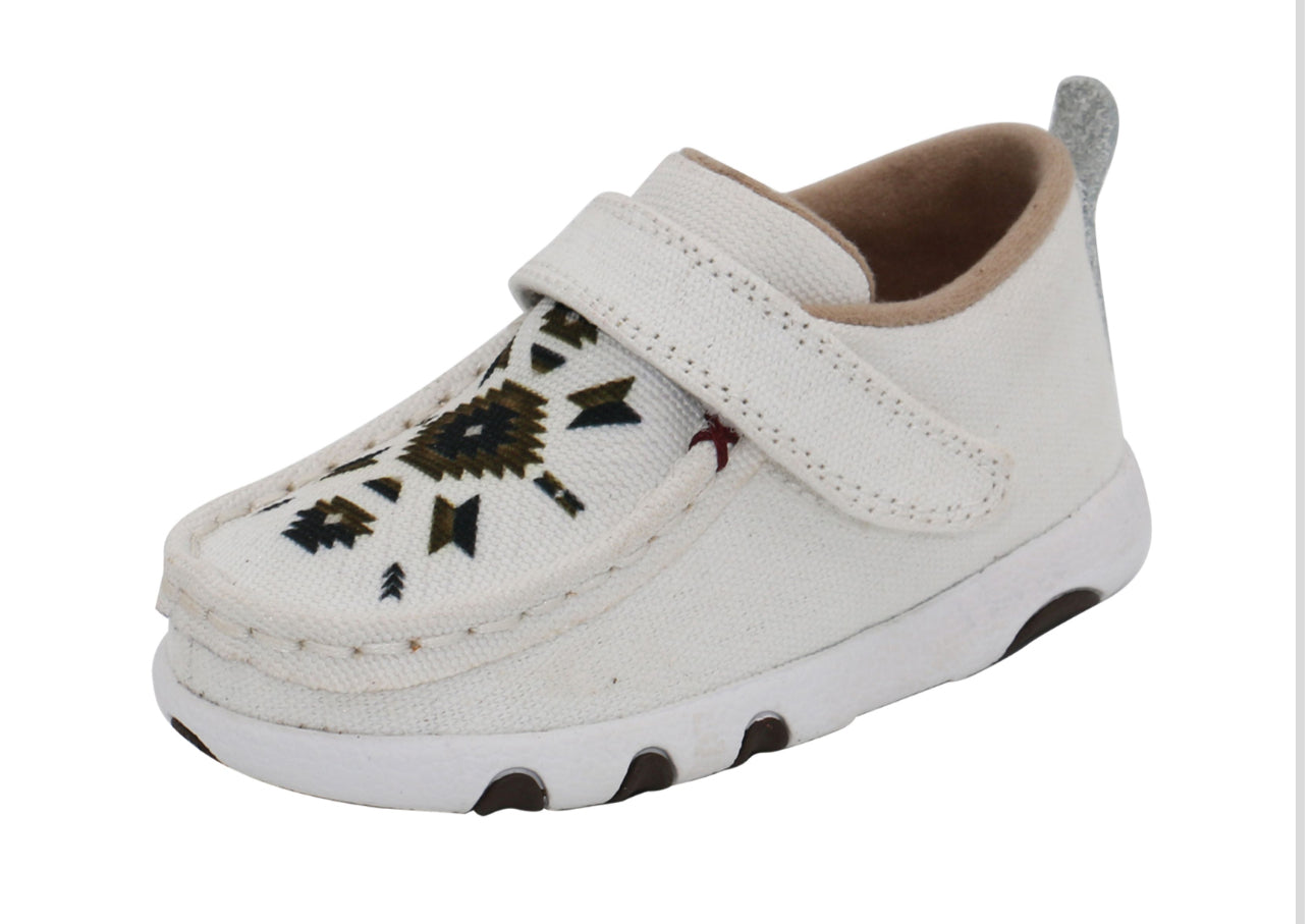 Twisted X Infant White Aztec Driving Moc (0041)