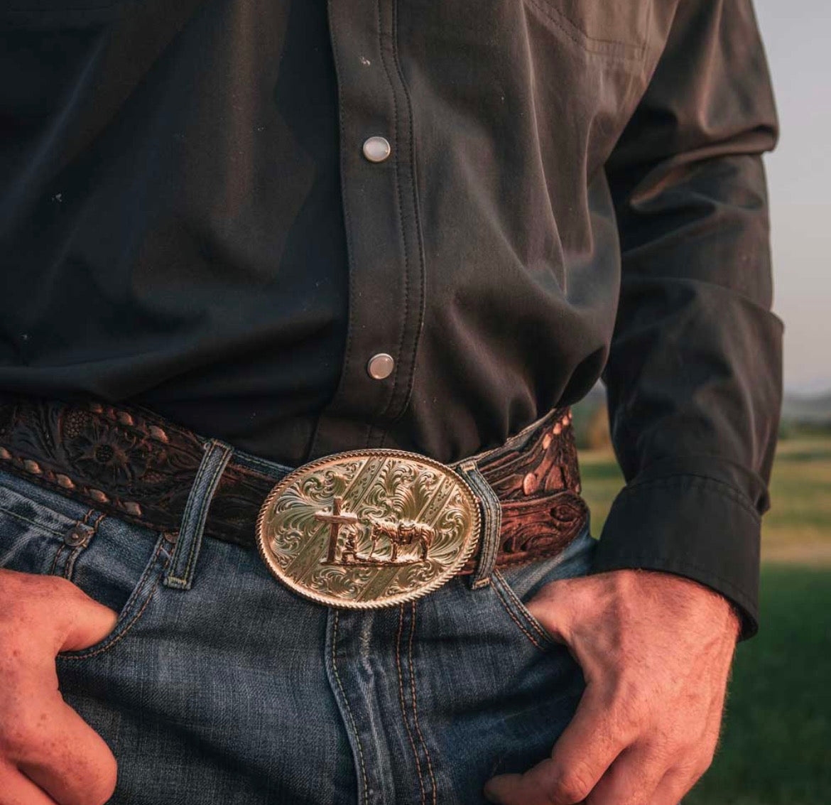 Christian cowboy buckle