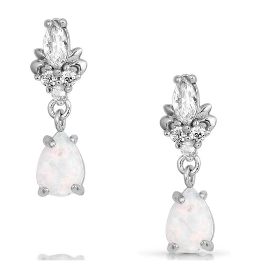 Elegant Harmony White Opal Earrings (ER5772)