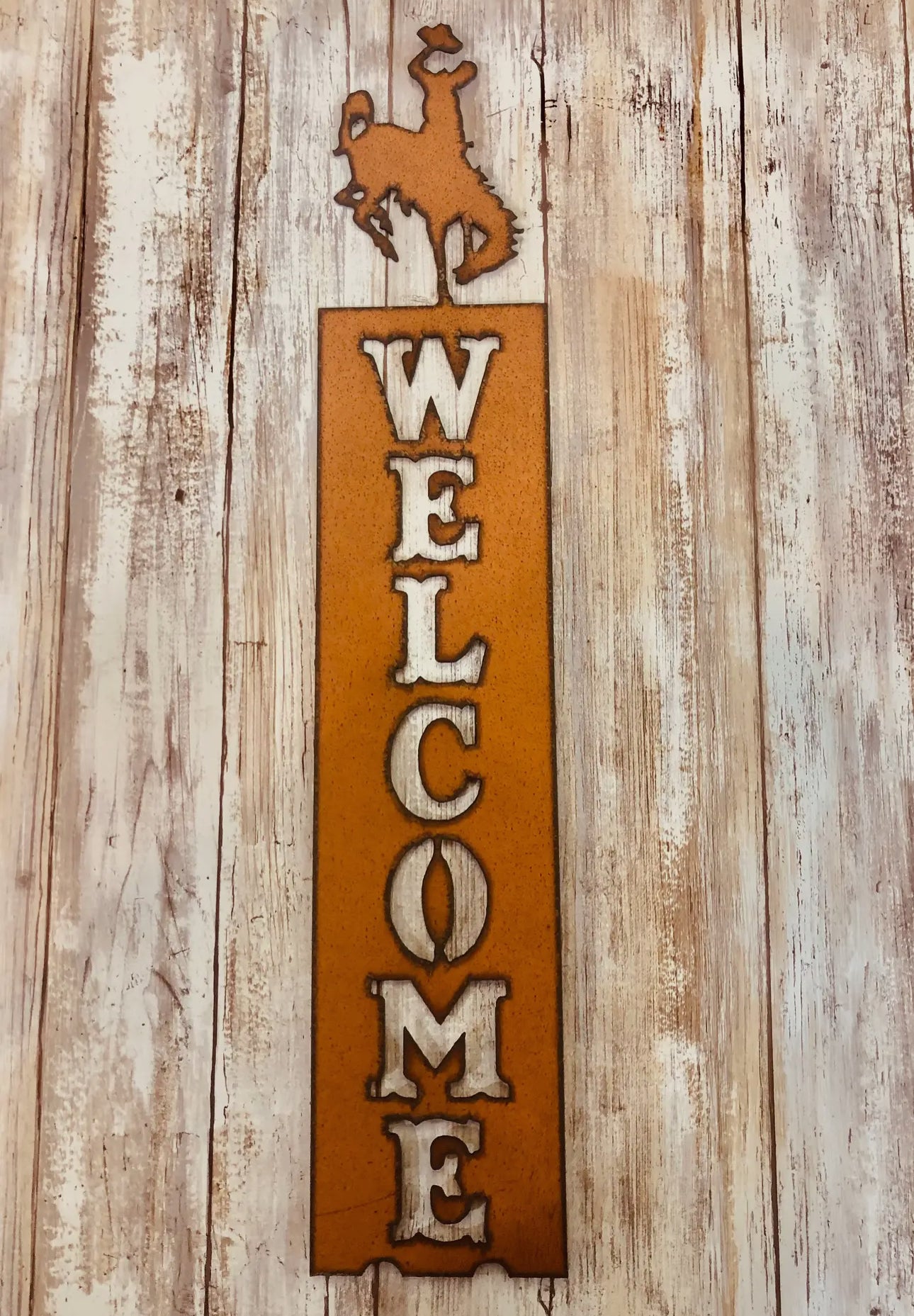 Bronc Rider Welcome Sign