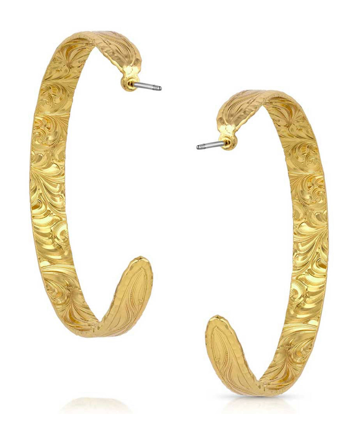 Timeless Treasure Chiseled Hoop Earrings (ER5663g)