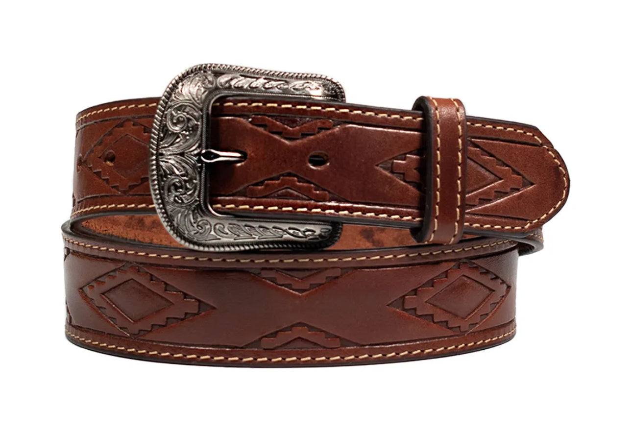 Dark Brown Southwest Stitched Belt (2282)