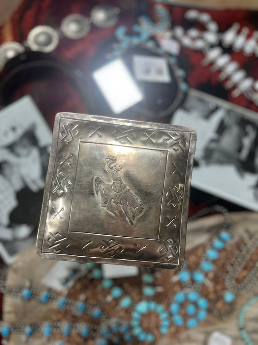 Stamped Silver Bronco Jewelry Box