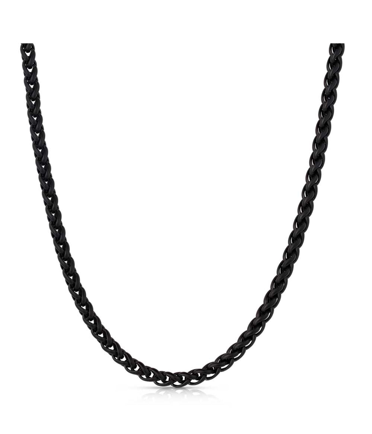 Midnight Onyx Wheat Chain Necklace
