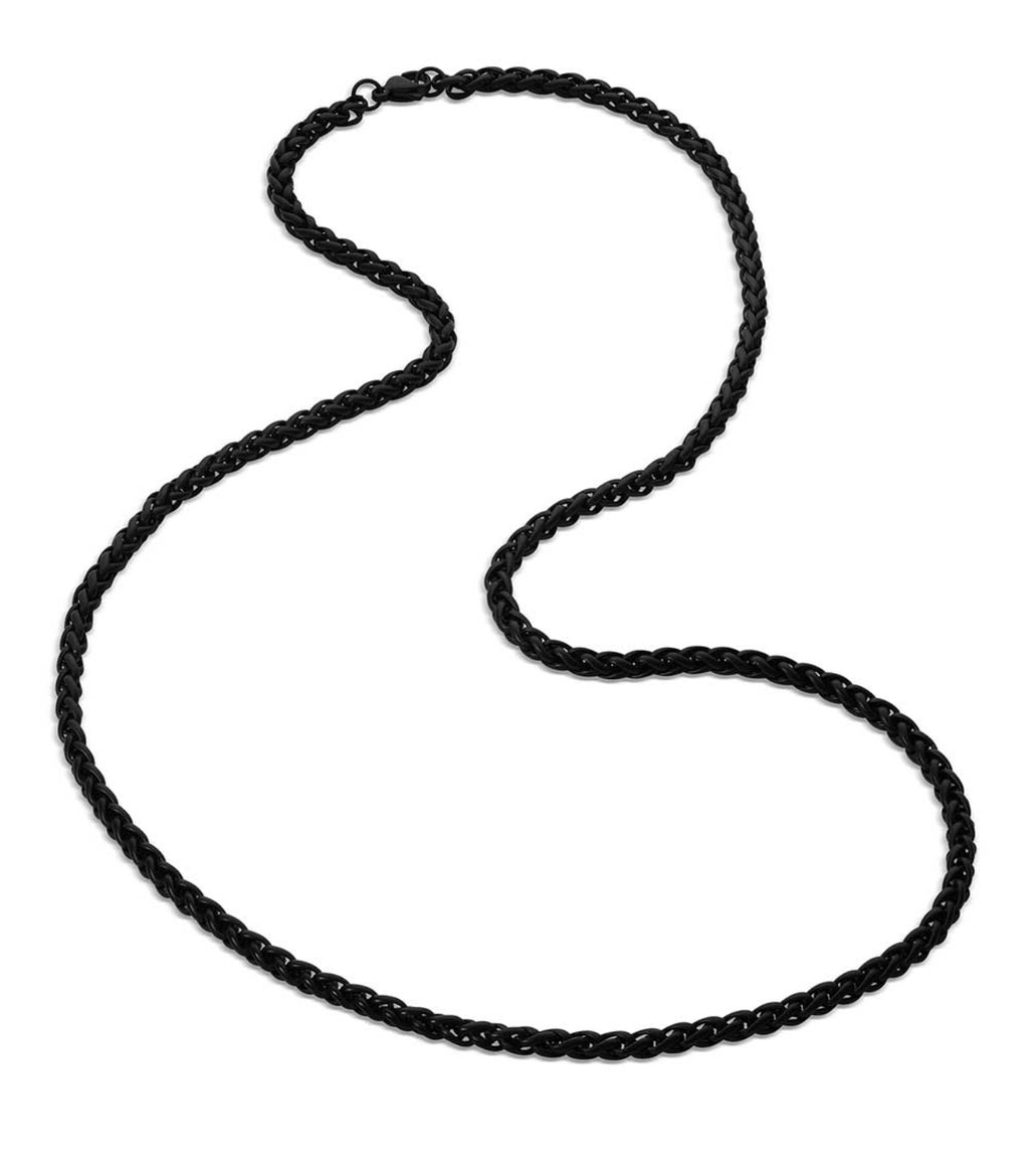 Midnight Onyx Wheat Chain Necklace