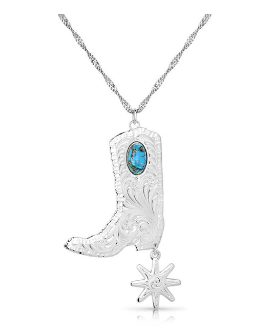 Chiseled Boots & Spurs Turquoise Necklace (NC5667)