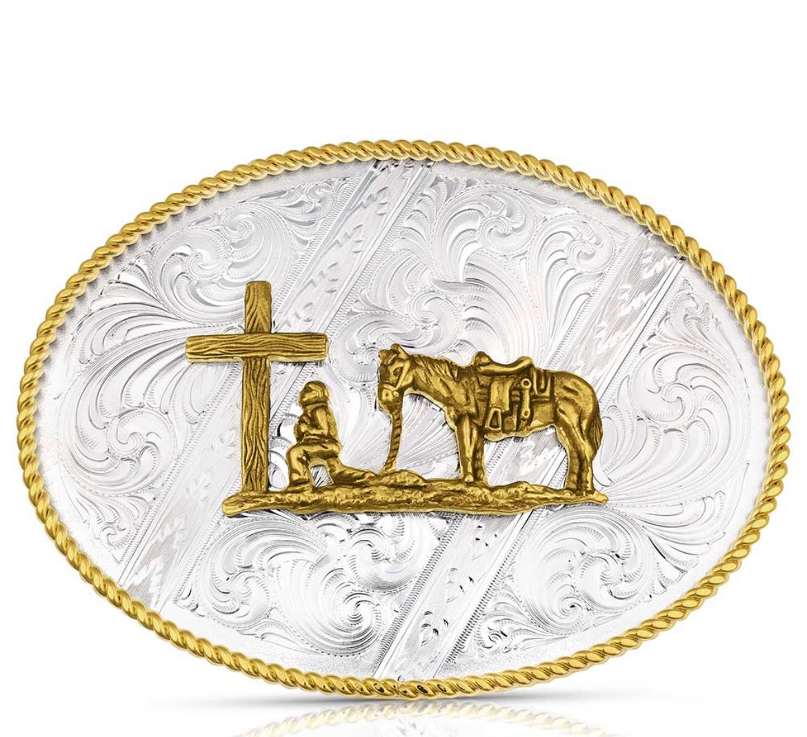 Christian cowboy buckle