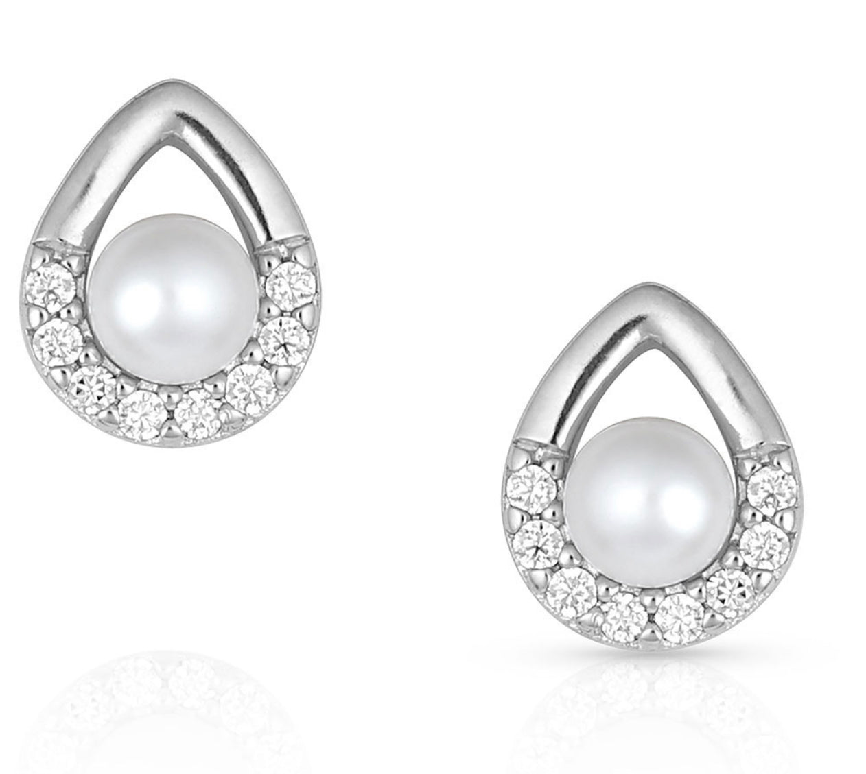 Cradled Sparkle Stud Earrings