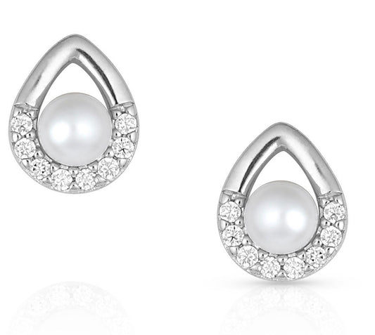 Cradled Sparkle Stud Earrings