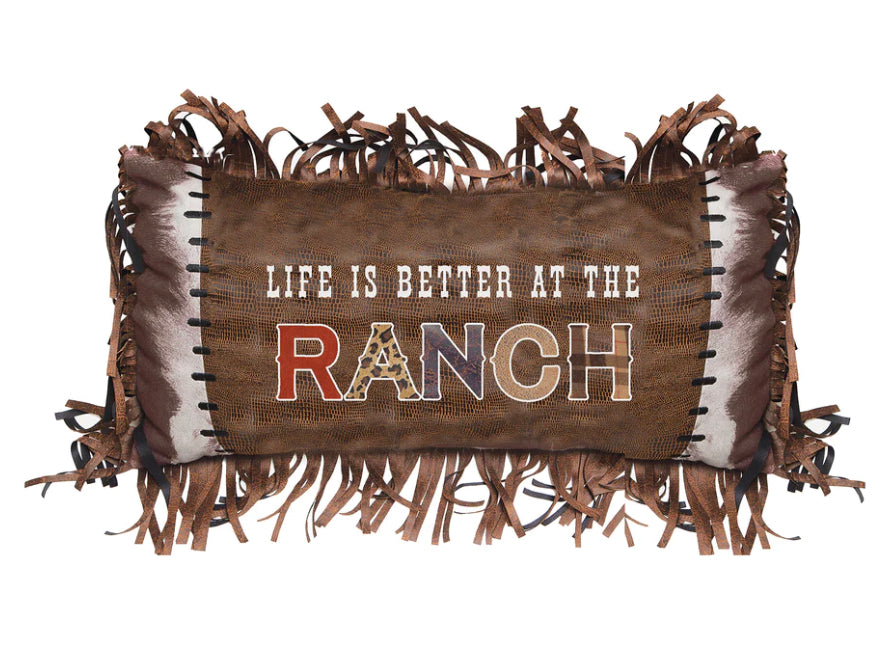 Life is Better at the Ranch Western Throw Pillow