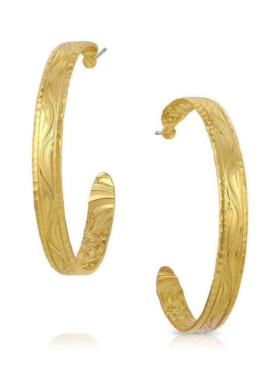 Timeless Treasure Chiseled Hoop Earrings (ER5663g)