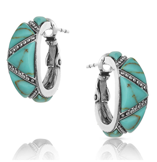 Turquoise Wedge Hoop Earrings (ER4833)