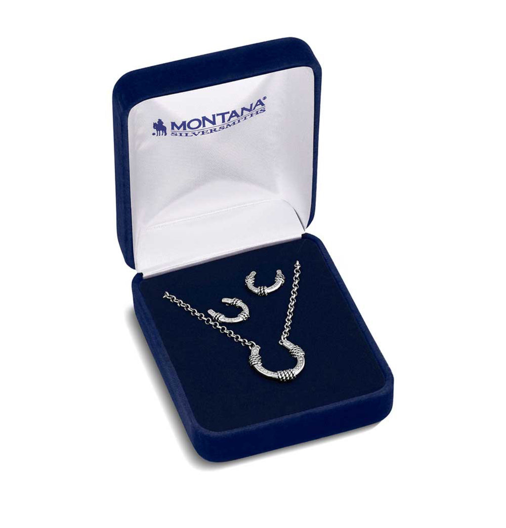 Roped Horseshoe Crystal Jewelry Set