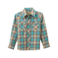 Boys Blue Plaid LS Shirt