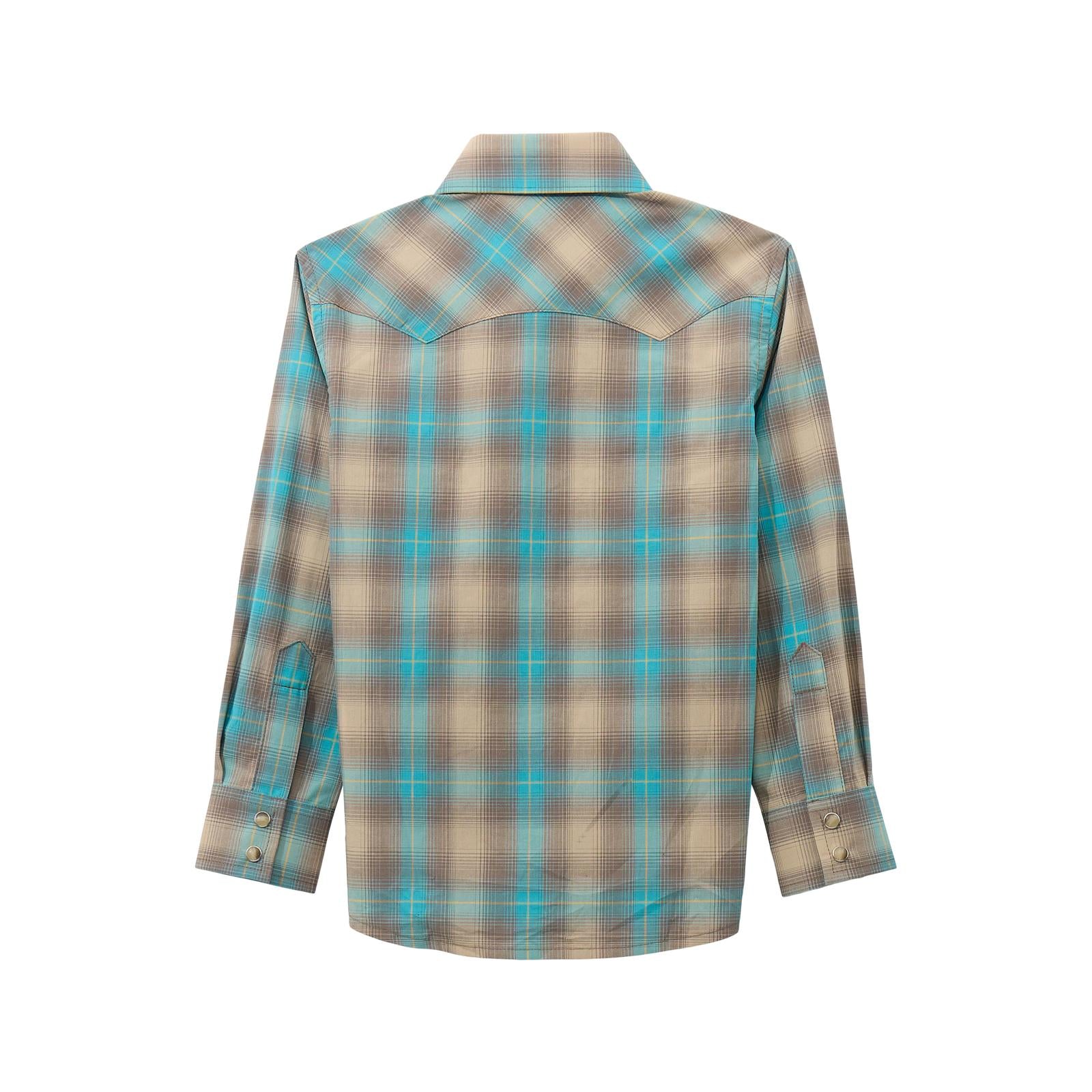 Boys Blue Plaid LS Shirt