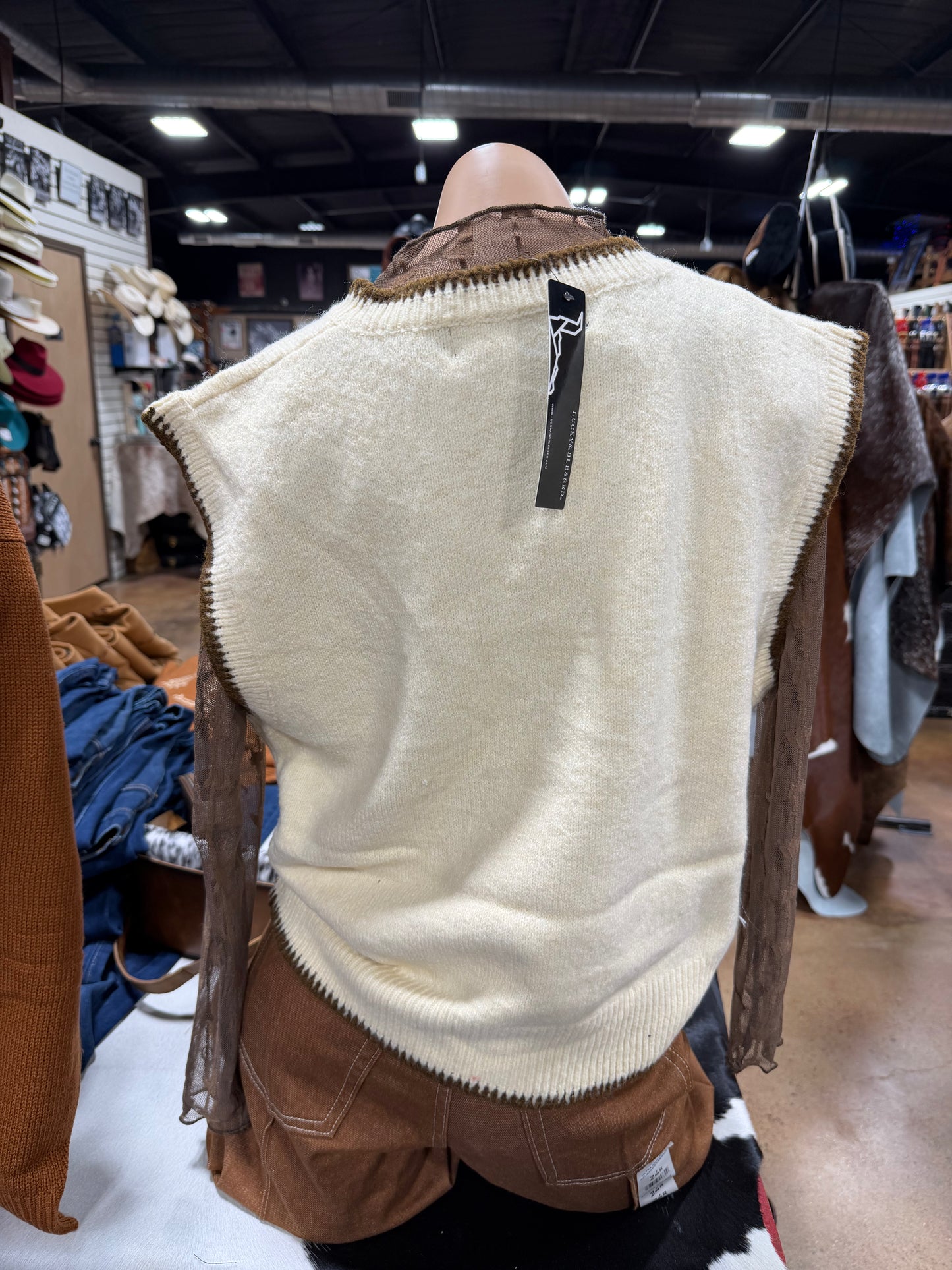 Cowboy Boot Sweater Vest