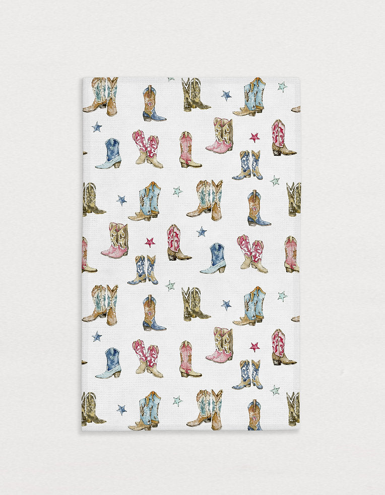 Thunderbird Boots in Blue Kitchen Towel