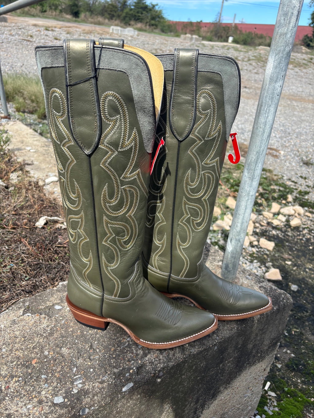 Ada Green Cowhide Justin High Top (482L)