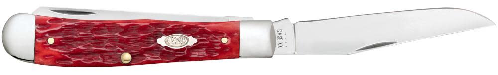 Peach Seed Jig Dark Red Bone CS Trapper with Pocket Clip (31957)