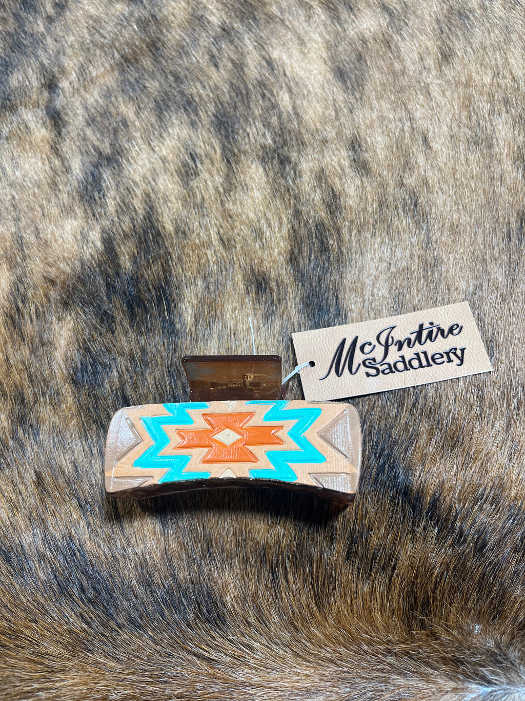 Leather hair clips
