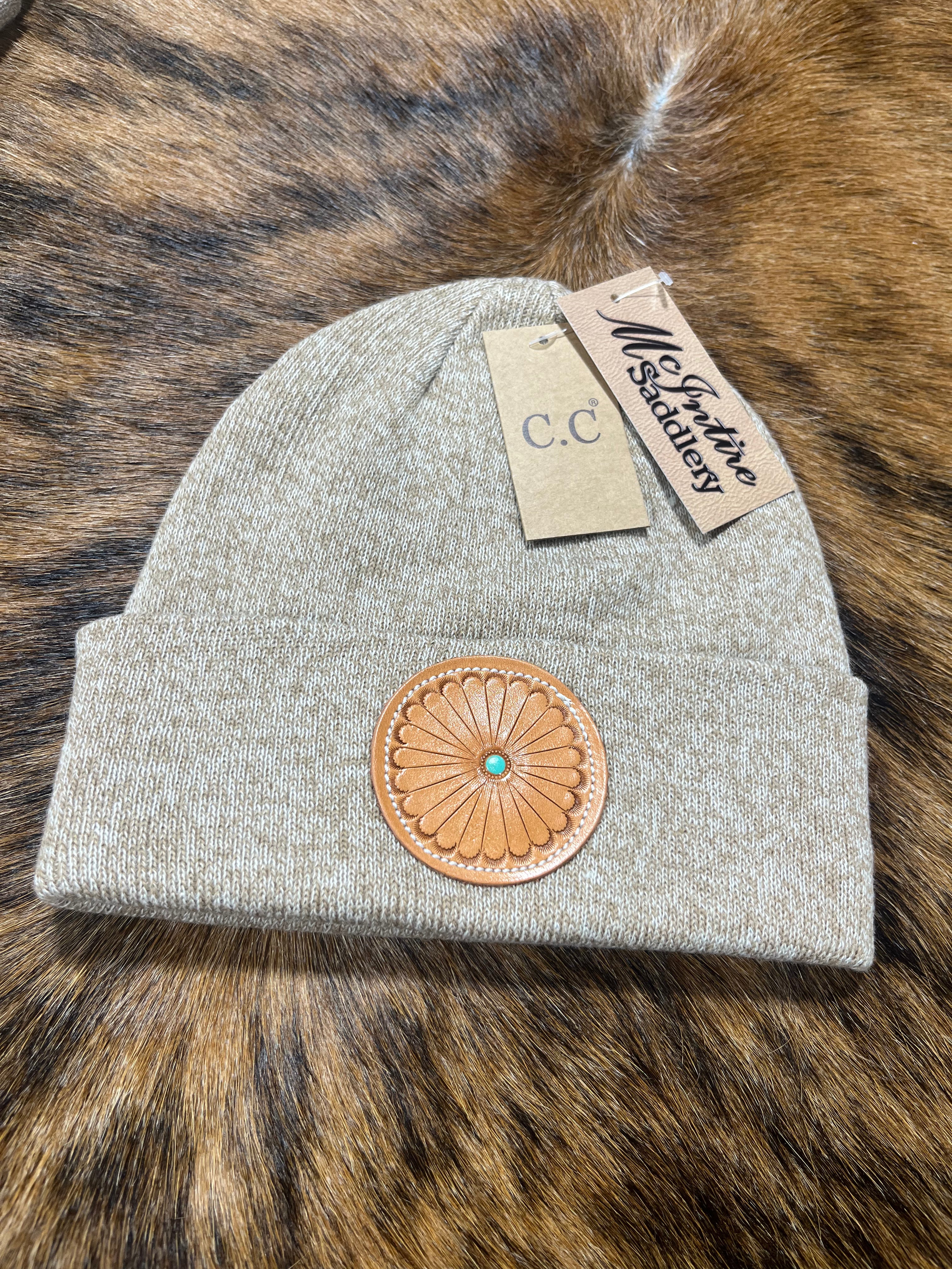 Leather Patch Beanies