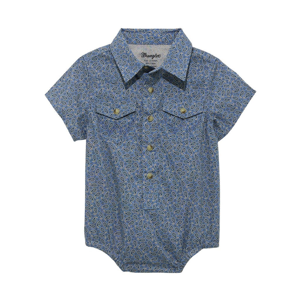 Wrangler® Baby Boy Short Sleeve Bodysuit - Blue/Navy 112365602