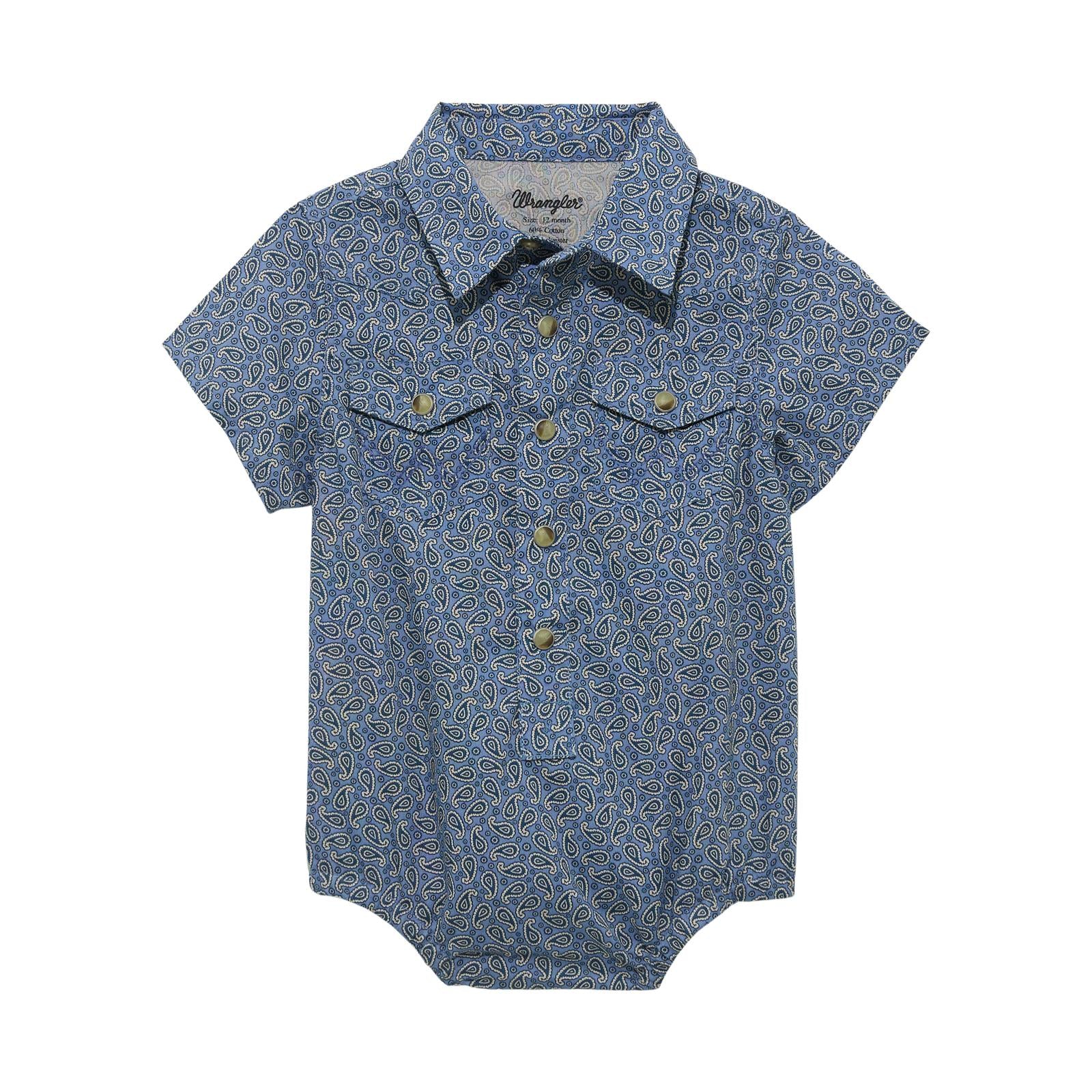 Wrangler® Baby Boy Short Sleeve Bodysuit - Blue/Navy 112365602