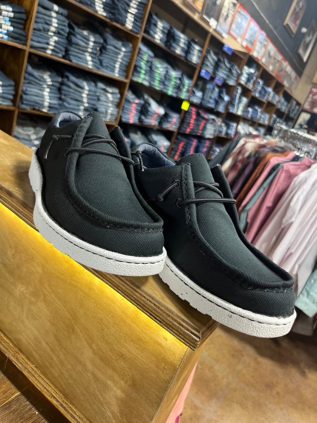 Men’s Justin’s Hazer Black Textile Moc Toe (Jm338)